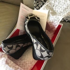 Coach black & white signature Issy shoes
